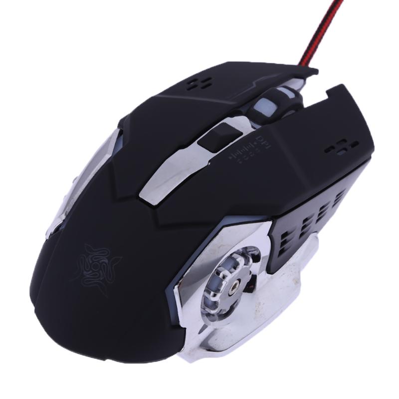 3500DPI Wired Mouse 7 Buttons Mice LED USB Gaming Gamer Mouse Ergonomic Design Comfortable Touch for Desktop - ebowsos