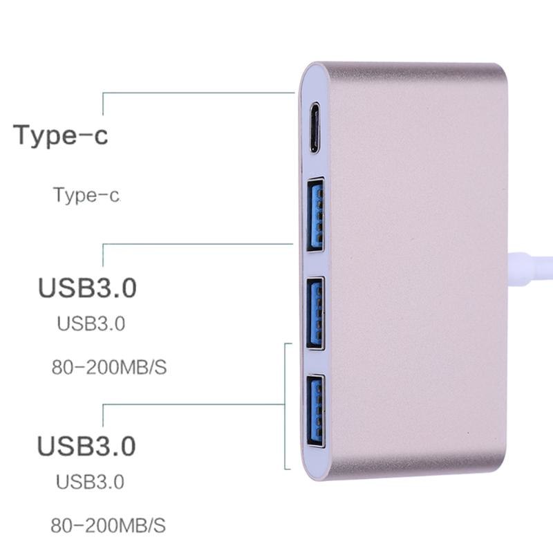 4 in 1 USB-C USB HUB Male to Female USB 3.0 Type-c To Type-C Female HUB Adapter For PC Mouse Keyboard for Smartphone - ebowsos