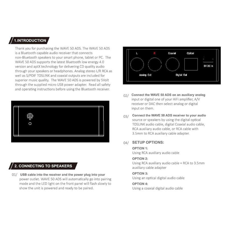 Bluetooth 4.0 Music Audio Receiver Support fast connection DAC APTX RCA Optical Fiber Coaxial Signal Output - ebowsos