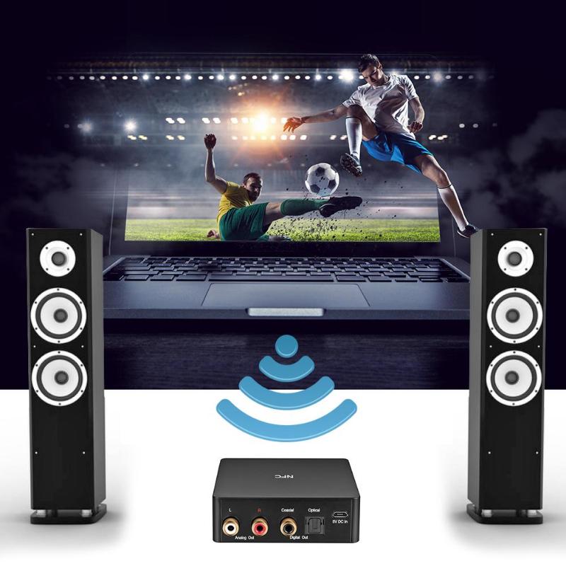 Bluetooth 4.0 Music Audio Receiver Support fast connection DAC APTX RCA Optical Fiber Coaxial Signal Output - ebowsos