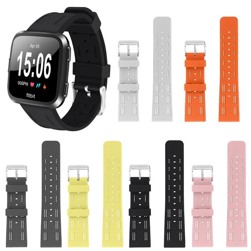 Colorful Armband Breathable Silica Gel Wristband Strap for Fitbit Versa Smart Watch - ebowsos