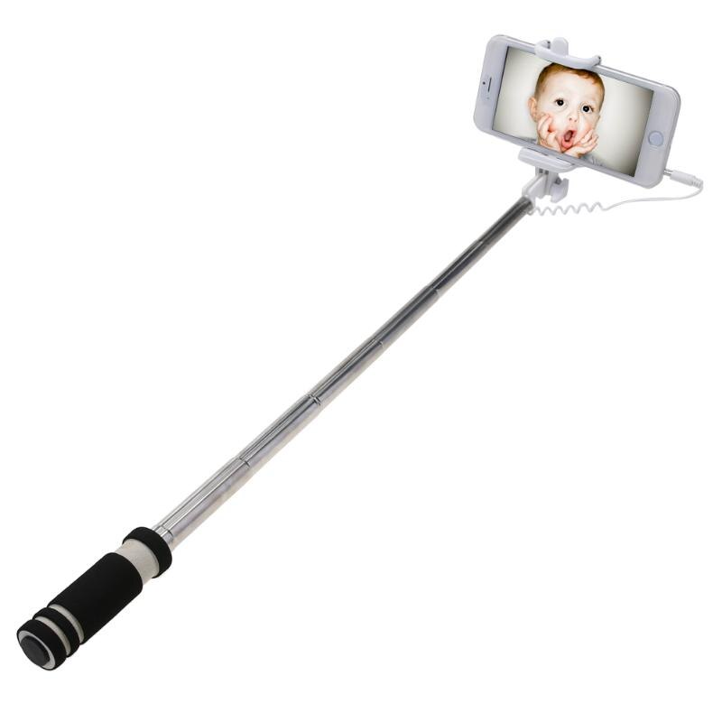 For Smartphone Universal Super Mini Monopod Shutter Selfie  Stick with Wire Control for IOS Android Smartphone - ebowsos