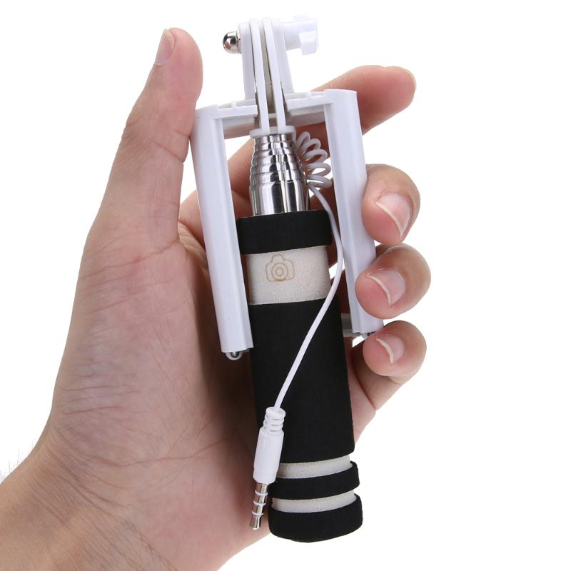 For Smartphone Universal Super Mini Monopod Shutter Selfie  Stick with Wire Control for IOS Android Smartphone - ebowsos