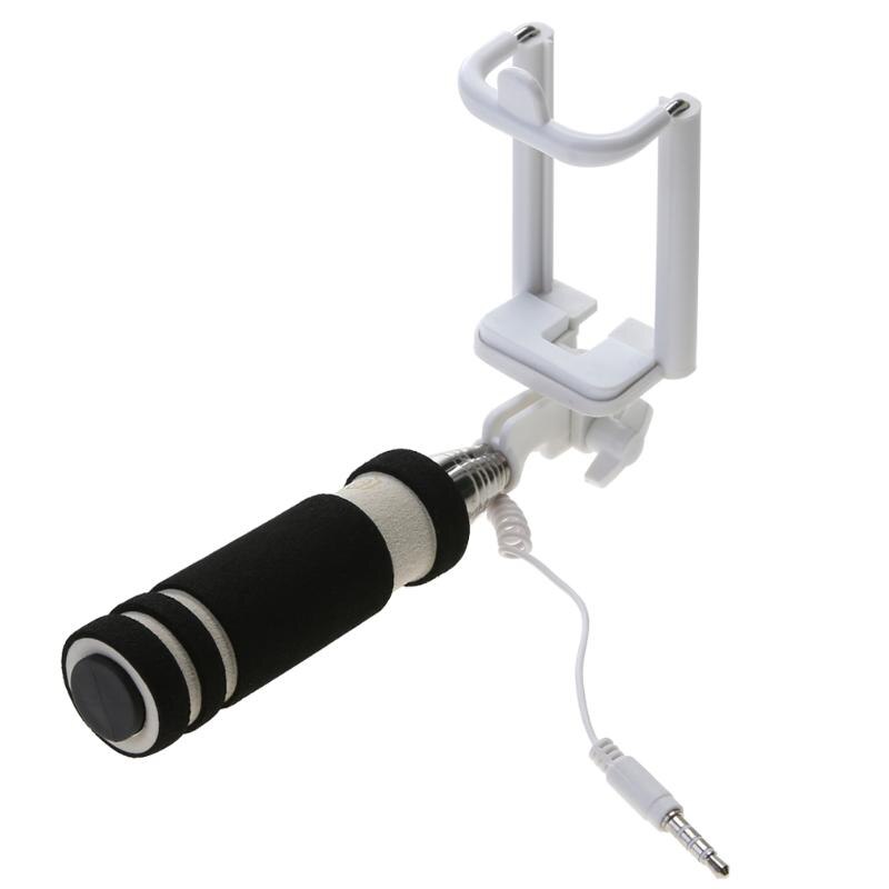 For Smartphone Universal Super Mini Monopod Shutter Selfie  Stick with Wire Control for IOS Android Smartphone - ebowsos