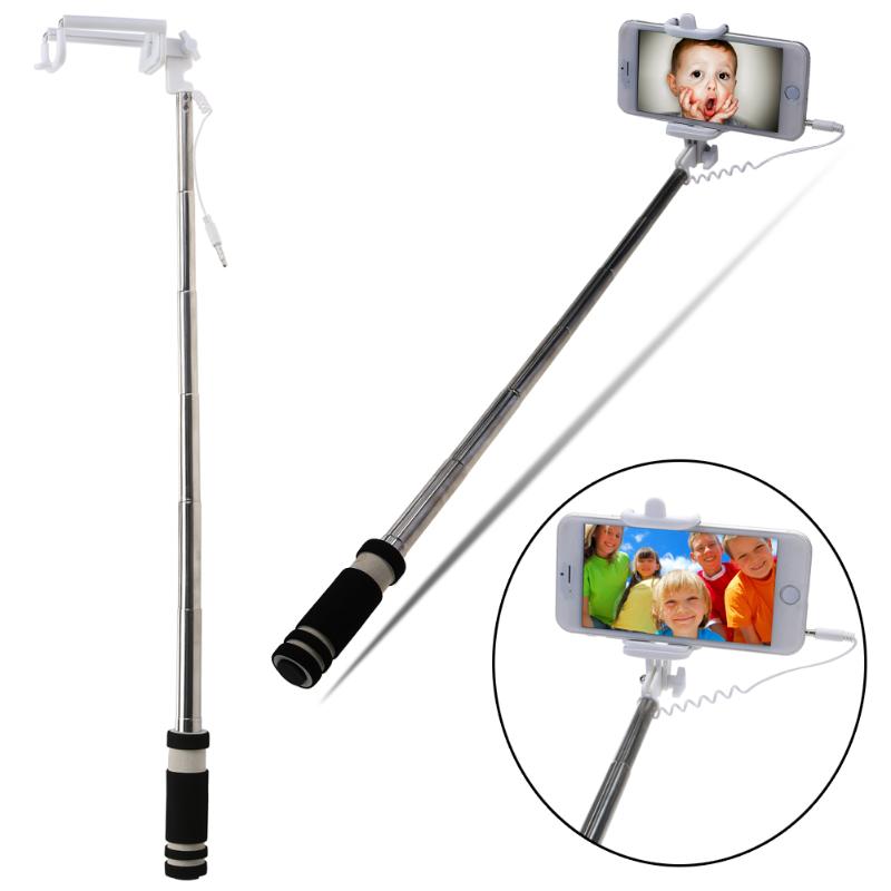 For Smartphone Universal Super Mini Monopod Shutter Selfie  Stick with Wire Control for IOS Android Smartphone - ebowsos