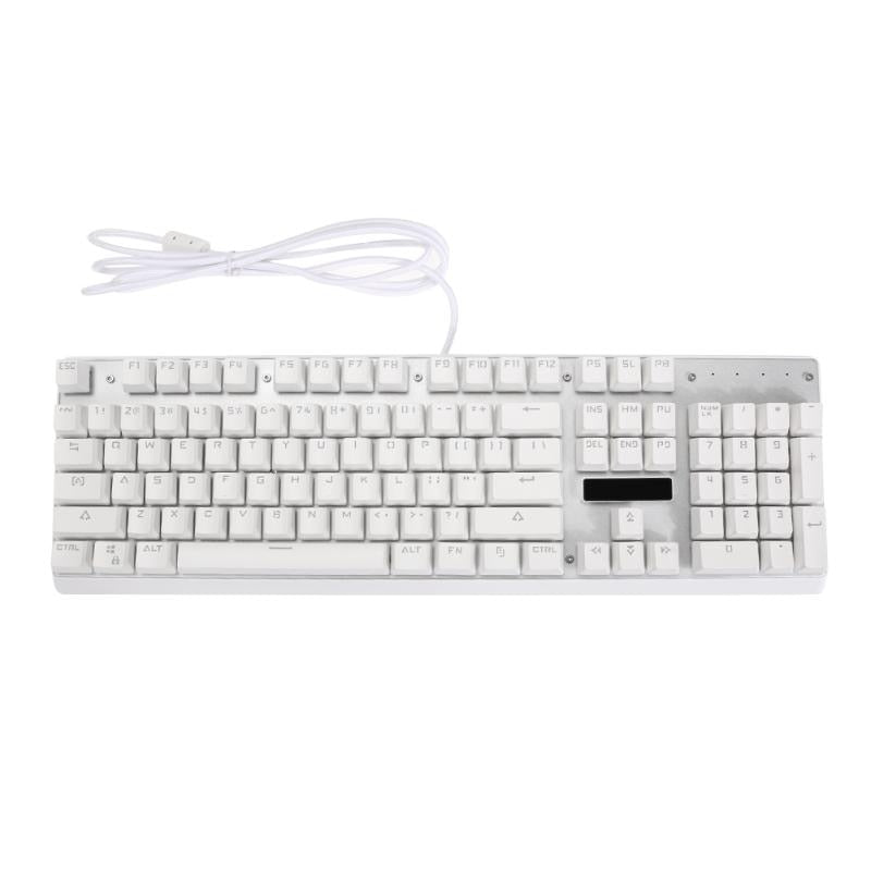 Gaming Keyboard 104Key USB Port LED Backlight Aluminum Alloy Shell Mechanical Keyboard With Breathing Backlight Effect - ebowsos