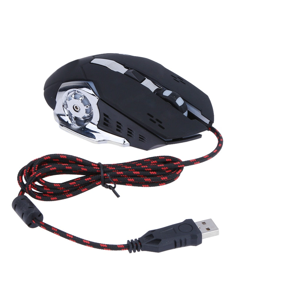High Quality 2400 Dpi 6 Buttons Gaming Mechanical Mouse Wrangler Wired Mice For Pc Laptop - ebowsos