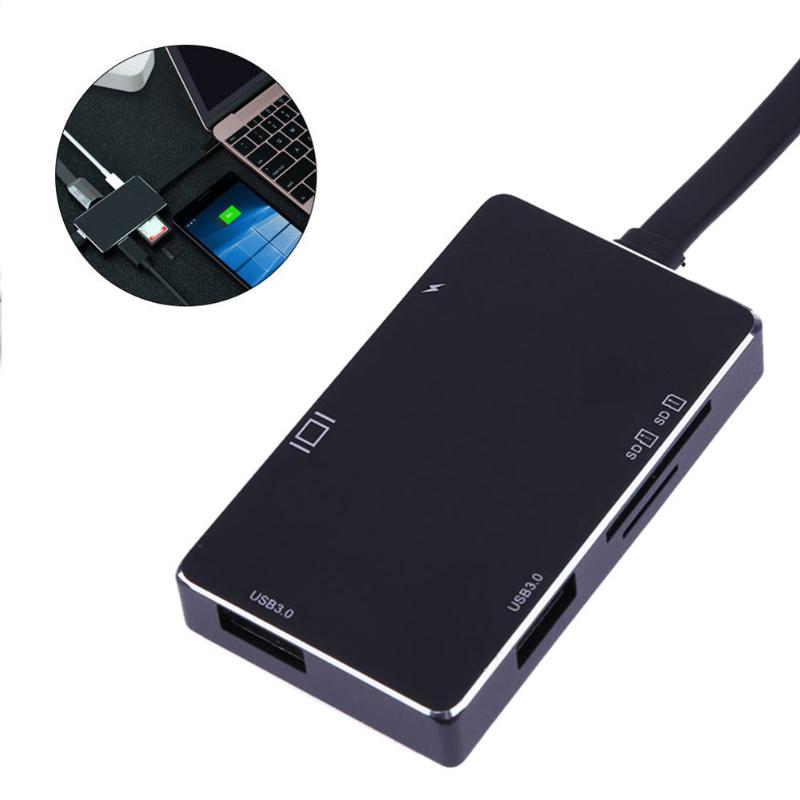 High Quality Card Reader 6 in 1 Type-C 3.1 to 2 USB3.0 Hub+ SD/TF Card Reader w/ 4K HDMI+PD Port for PC desktop - ebowsos