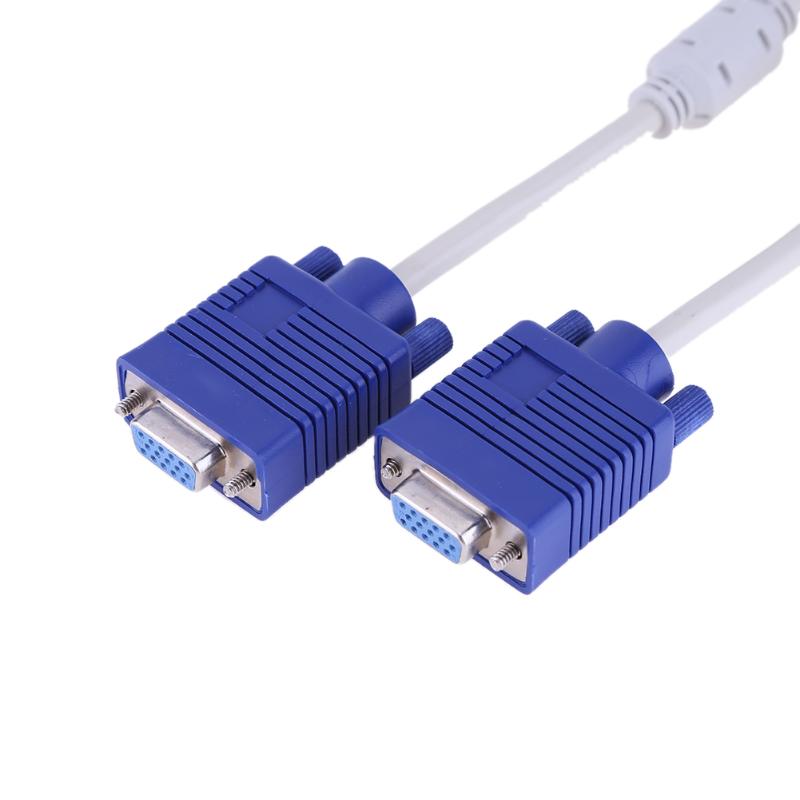 High Quality VGA Splitter Cable Dual 2 Monitor 15pin Two Ports Male To Female for PC Tablet - ebowsos