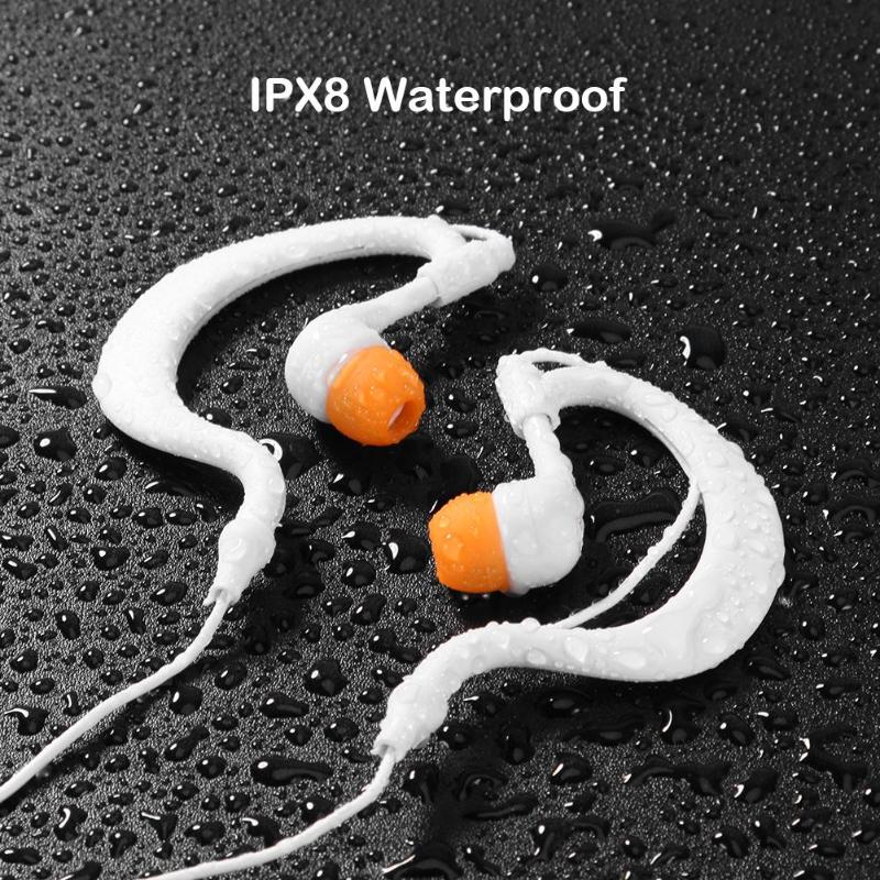 IPX8 Waterproof MP3 Headphone Ear-clip Type 3.5mm Swimming Diving Earphone Headset Music Player - ebowsos