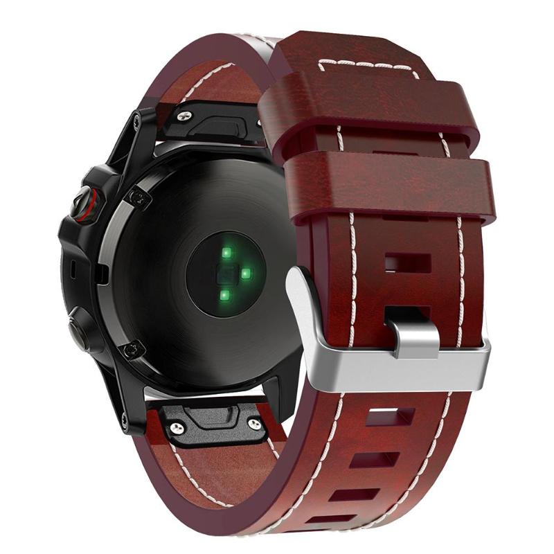 Leather Smartwatch Band Adjustable Smart Watch Band Bracelet Strap Belt 26mm Replacement for Garmin Fenix 3 Fenix 5X - ebowsos