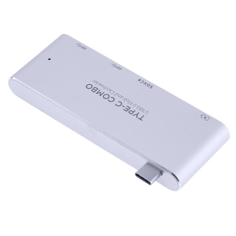 Multifunction Card Reader 5 in 1 Type-C Hub USB3.1 Combo Card Reader Charging Adapter for Laptop Macbook - ebowsos