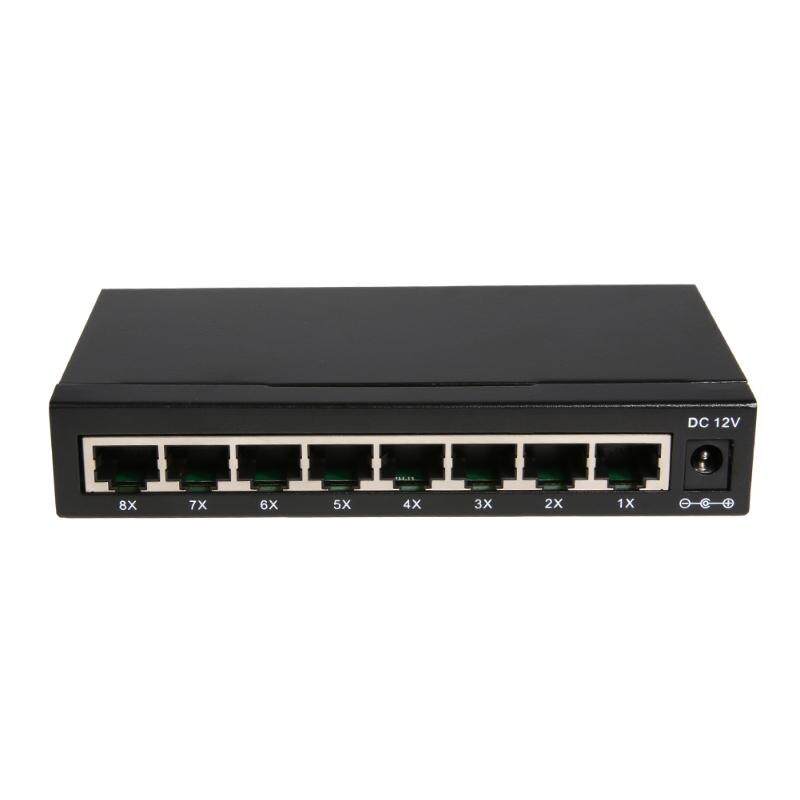 Network Switches 8 RJ45 Port 10/100/1000Mbps Network Switch Adapter with Metal Case - ebowsos