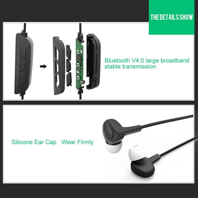 New In-ear Earphone HiFi Stereo Bluetooth 4.0 Earphone with Mic for iPhone for Sumsung Galaxy for Xiaomi Smartphone - ebowsos
