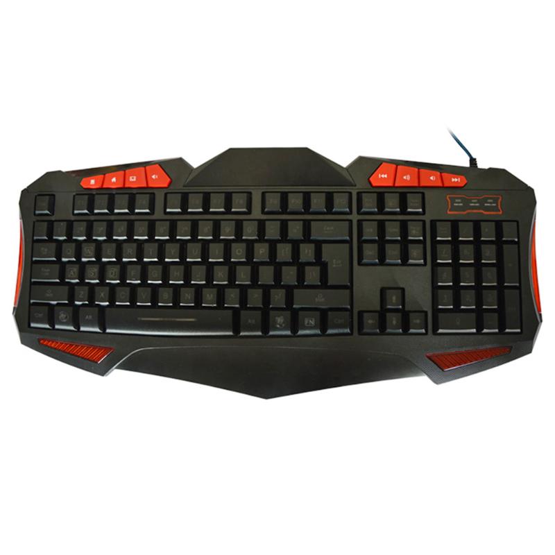 Newest Gaming Keyboard USB Port Wired 107 Keys Multimedia Gaming Keyboard with LED Backlight - ebowsos