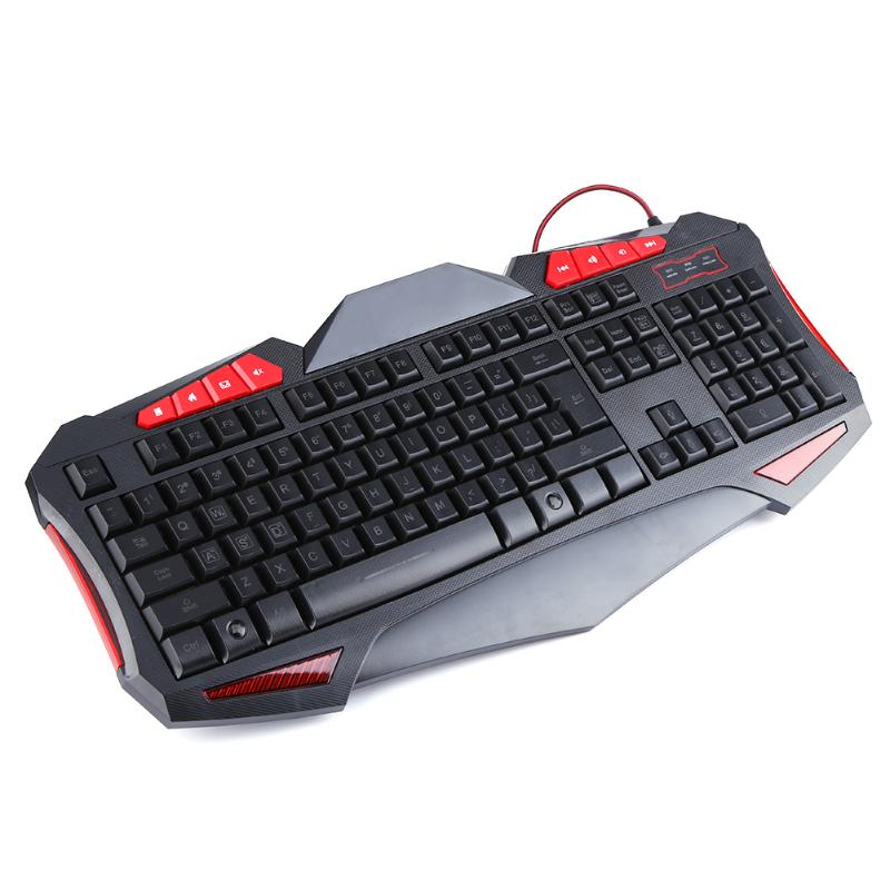 Newest Gaming Keyboard USB Port Wired 107 Keys Multimedia Gaming Keyboard with LED Backlight - ebowsos