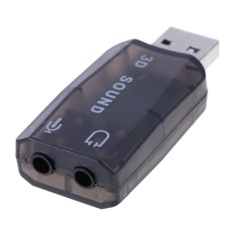 PC External Audio Card USB Port PC External 5.1CH Audio Card with 3.5mm Earphone Microphone Jack for  DirectSound 3D - ebowsos