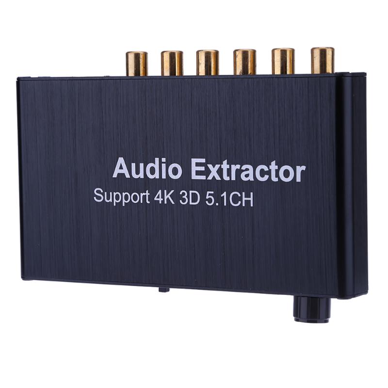 Power Adapter EU HDMI Audio Extractor Support 5.1CH 4K 3D HDMI to HDMI AC-3/DTS Decoder High Quality - ebowsos
