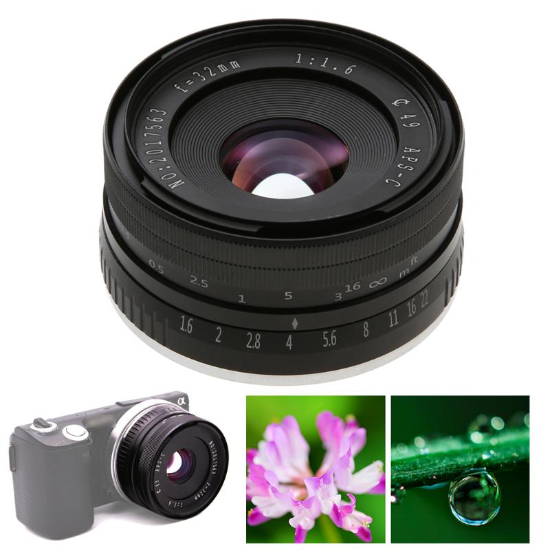 Prime Fixed Lens 32mm F1.6 Aperture Manual APS-C for Sony E-Mount Digital Mirrorless Cameras NEX 3 NEX 6 7 A6500 - ebowsos