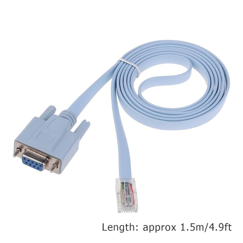RJ45 Male to DB9 RS232 Female 1.5m 4.9ft Network Console Cable Adapter Converter for Cisco Switch Router - ebowsos