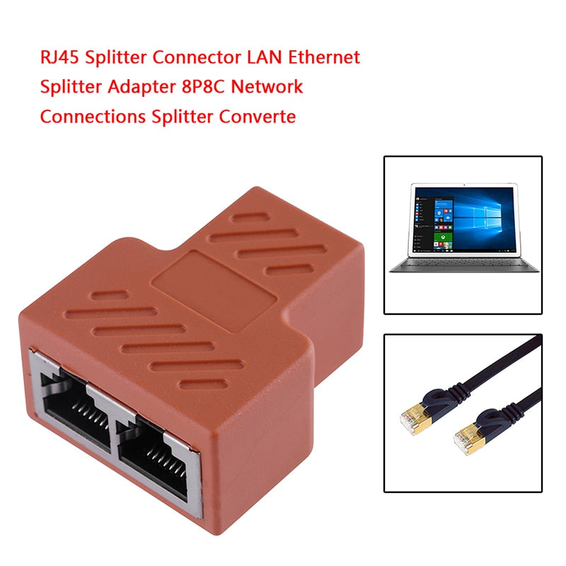 RJ45 Splitter Adapter 1 to 2 Dual Female Port LAN Ethernet Socket PCB ...