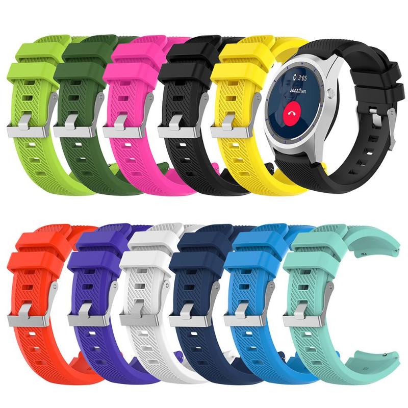 Solid Color Soft Silicone Wristband Strap Replacement Watch Band For ZTE Quartz ZW10 Samsung Gear S3 LG Smart Watch - ebowsos
