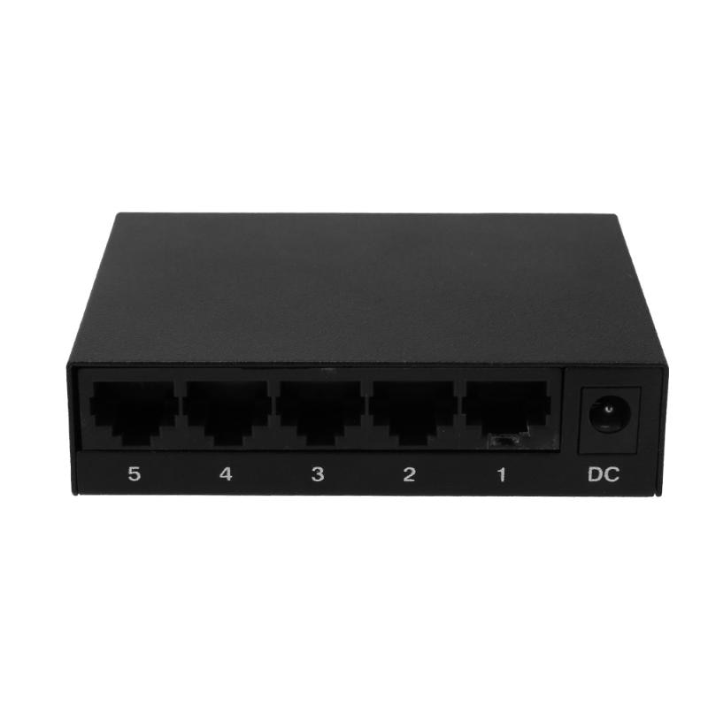 US EU Fast Ethernet Network Switch 5 Port 100Mbps Network Switch Adapter Cable Distributor with Metal Case - ebowsos