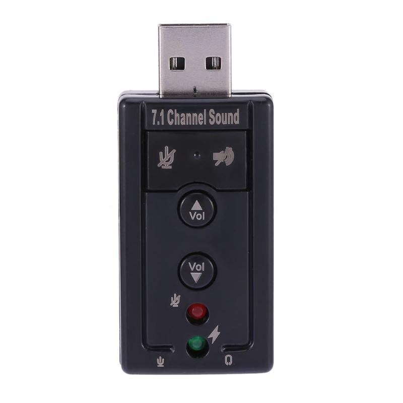 USB 2.0 Sound Card Virtual 7.1 Channel 3D Audio Adapter With LED Light for Desktop Laptop Notebook Computer - ebowsos