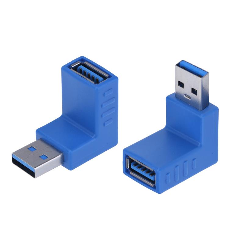 USB3.0 Male to USB3.0 Female Adapter Wire Extender Elbow Connector Supports Both-way Data Transfer  384Mbps - ebowsos