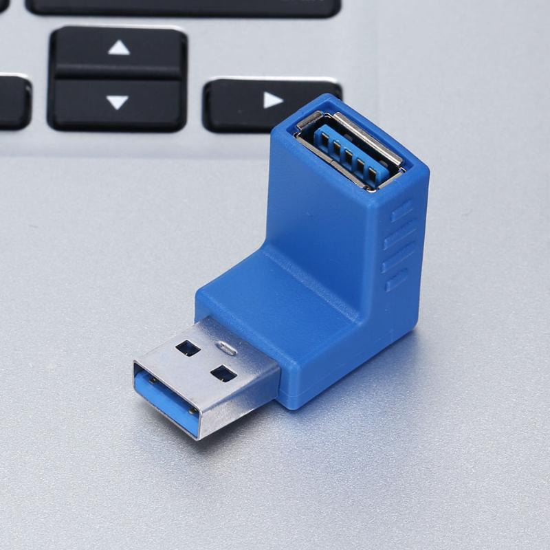 USB3.0 Male to USB3.0 Female Adapter Wire Extender Elbow Connector Supports Both-way Data Transfer  384Mbps - ebowsos