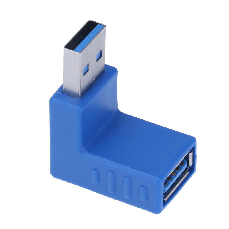 USB3.0 Male to USB3.0 Female Adapter Wire Extender Elbow Connector Supports Both-way Data Transfer  384Mbps - ebowsos