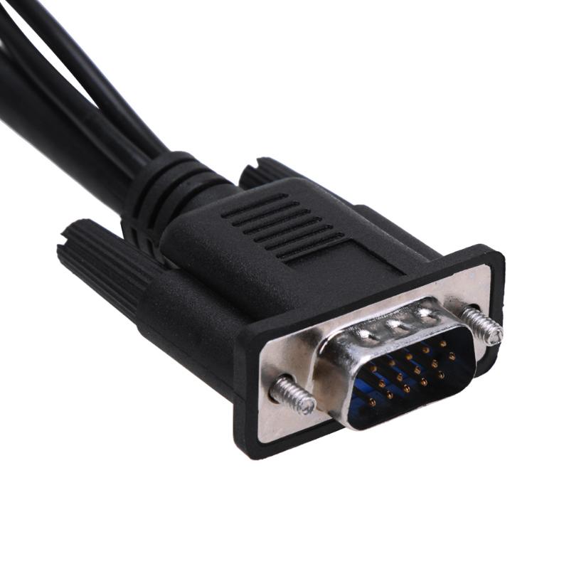 VGA to HDMI Converter Adapter Cable with USB 3.5mm Plug Cable Supports 1080P for TV PC - ebowsos