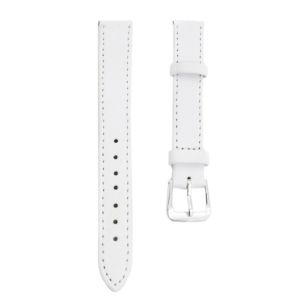 White Fashion Watch Band Leather Wrist Universal Pin Buckle Straps Watch Accessories Bracelet Watchbands Bracelet - ebowsos