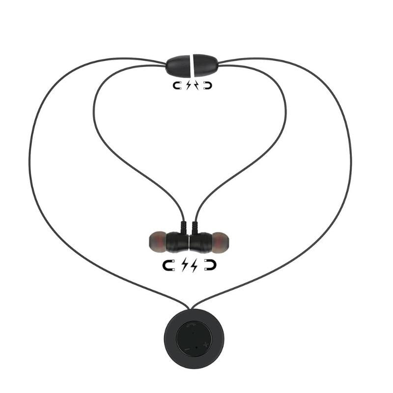 Wireless Bluetooth Headphone Necklace Stereo Earphone Magnetic Sport Earbuds Wireless Headset With Mic For IOS Android - ebowsos