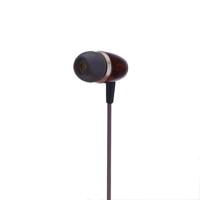 Wooden Earphone Stereo Auriculares Audifonos Retro Style Wood Texture Pattern Driver Coil Stereo In-Ear Earphone - ebowsos