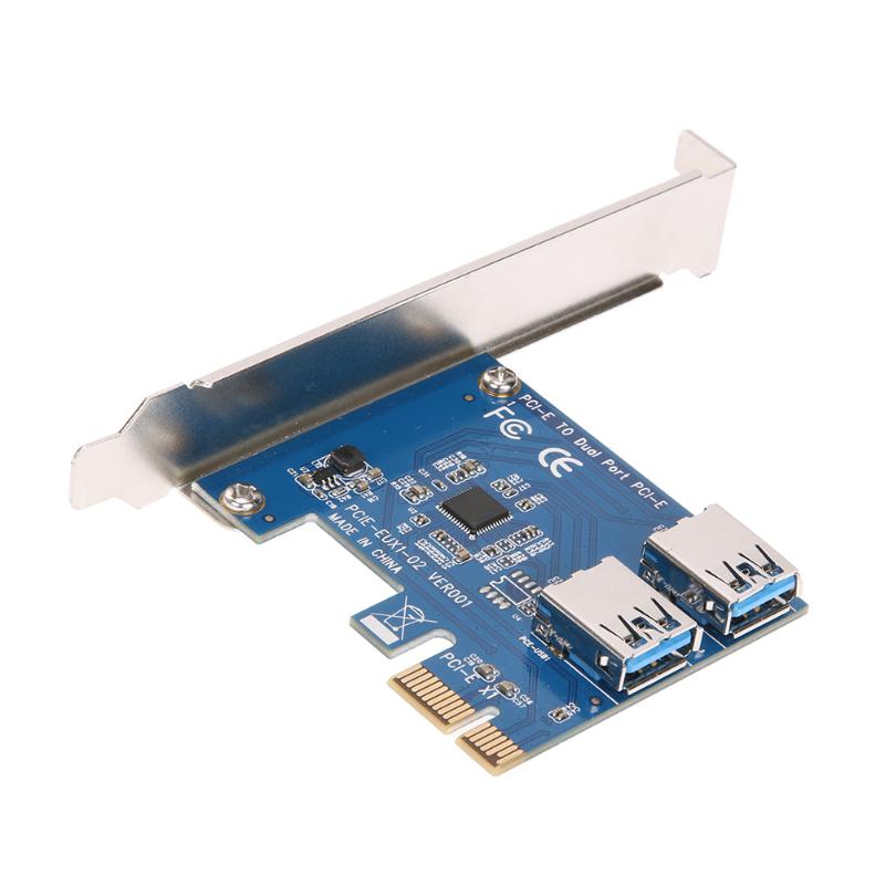 Add On Cards For BTC Mining Riser Adapter Card PCI-E to Dual USB 3.0 Port Extender Converter Adapter Card for BTC Mining - ebowsos
