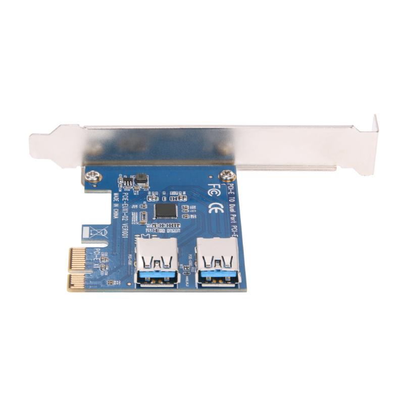 Add On Cards For BTC Mining Riser Adapter Card PCI-E to Dual USB 3.0 Port Extender Converter Adapter Card for BTC Mining - ebowsos