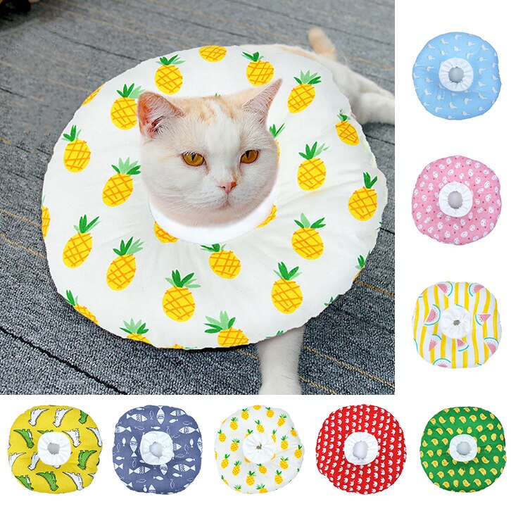 Adjustable Pet Protective Printing Collar Soft Sponge Anti-Biting Pet Recovery Collar For Cat Dogs Kittens Pet Grooming Supplies-ebowsos