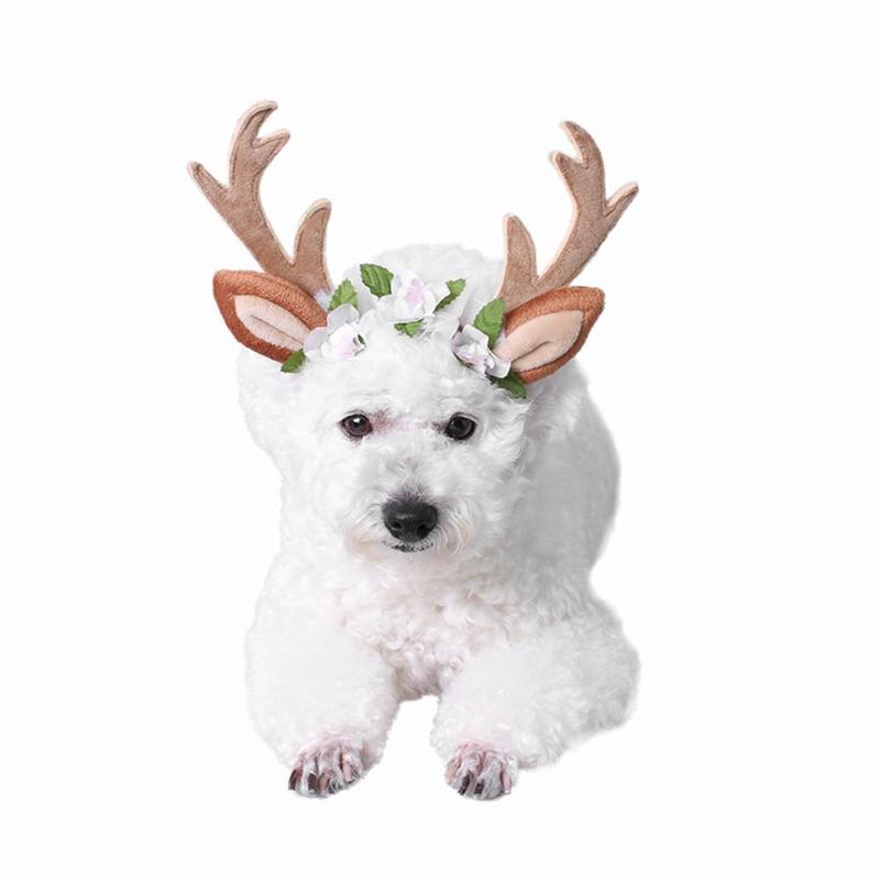 Adjustable Polyester Antler Hair Band Cute Dog Cat Headwear Christmas Decor - ebowsos