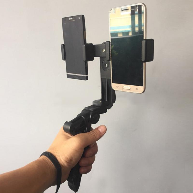 Adjustbale Mobile Phone Selfie Sticks Live Streaming Holder Stand Tripod w Two Phone Holders Projector Gopro Video Camera Stand - ebowsos