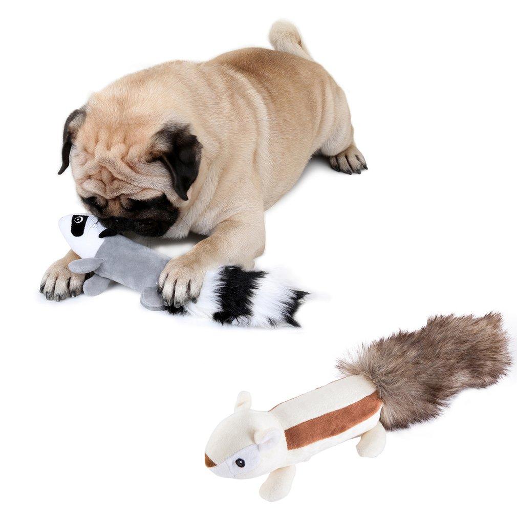 Adorable Sounding Squirrel Skunk Long Tail Plush Stuffed Pets Toys Funny Toy Simulation animal plush toy-ebowsos