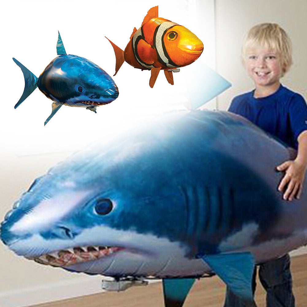 Air Swimming Fish Toys Remote Control Inflatable Shark Nemo Clownfish Helium Balloon Flying Fish Toy For Kids-ebowsos