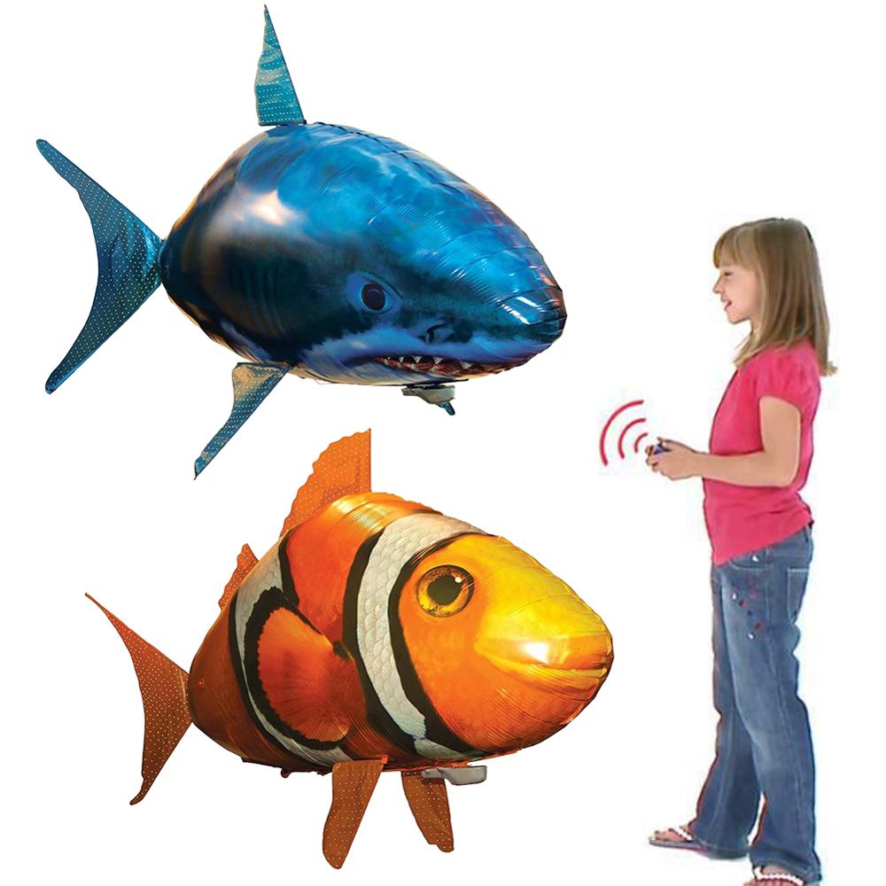 Air Swimming Fish Toys Remote Control Shark Toy Inflatable Shark Clown Fish Helium Balloon Air Plane Toy For Kids Children Gifts-ebowsos