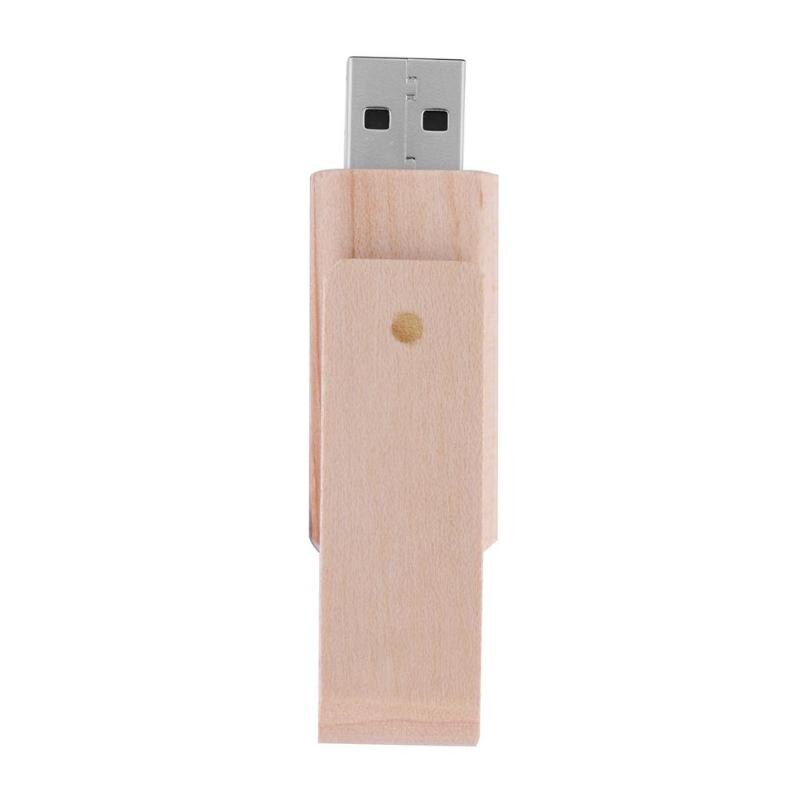 1Pcs Creative Rotation USB 2.0 Flash Drive 8/16/32/64GB Pen Drive U Disk Wooden Memory Stick - ebowsos