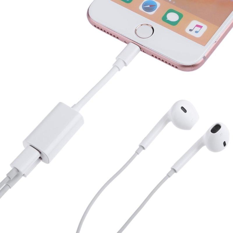 2 in 1 Audio Charging Adapter Cable for iPhone 7 8 Plus X Splitter Double Jack Music Call Converter For iPhone 8 7 X New - ebowsos