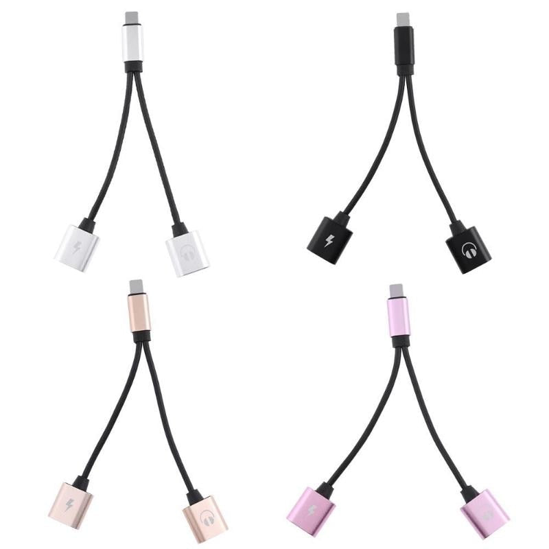 Charging + Audio 2 in 1 Adapter For iPhone 7 Charging Adapter For iPhone 8 7 Plus X Charger Converter Headphone Adapter - ebowsos