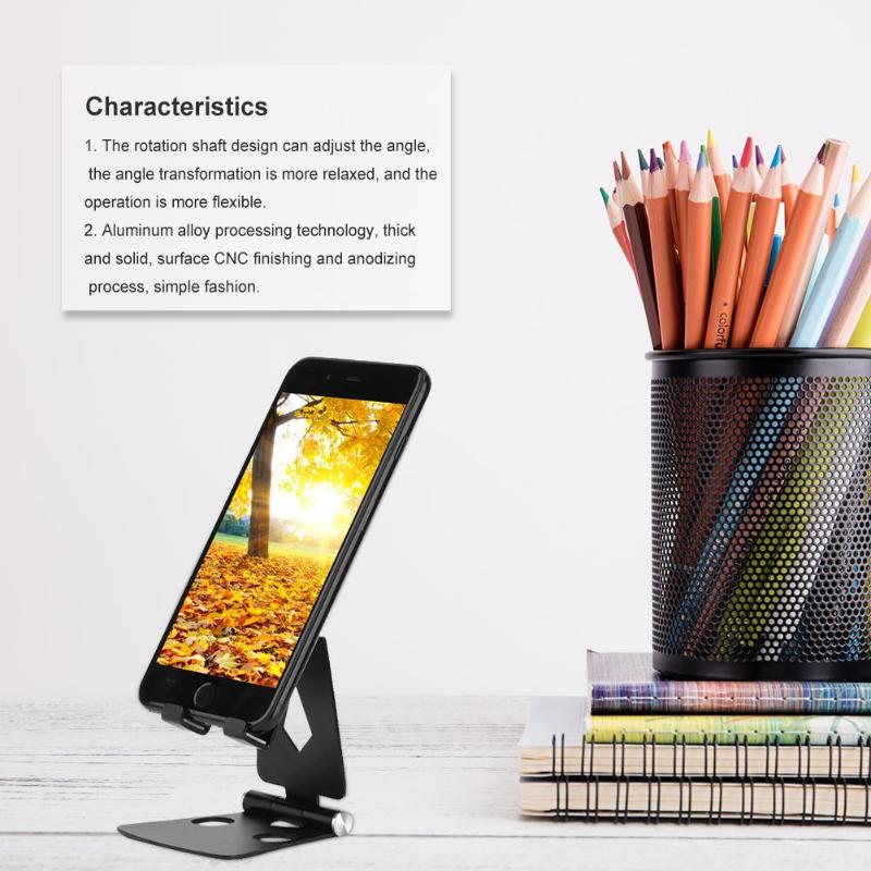 Aluminium Alloy Dual Foldable Desktop Rotary Tablet Stand Mobile Phone Holder Mount Bracket for iPhone iPad Samsung High Quality - ebowsos