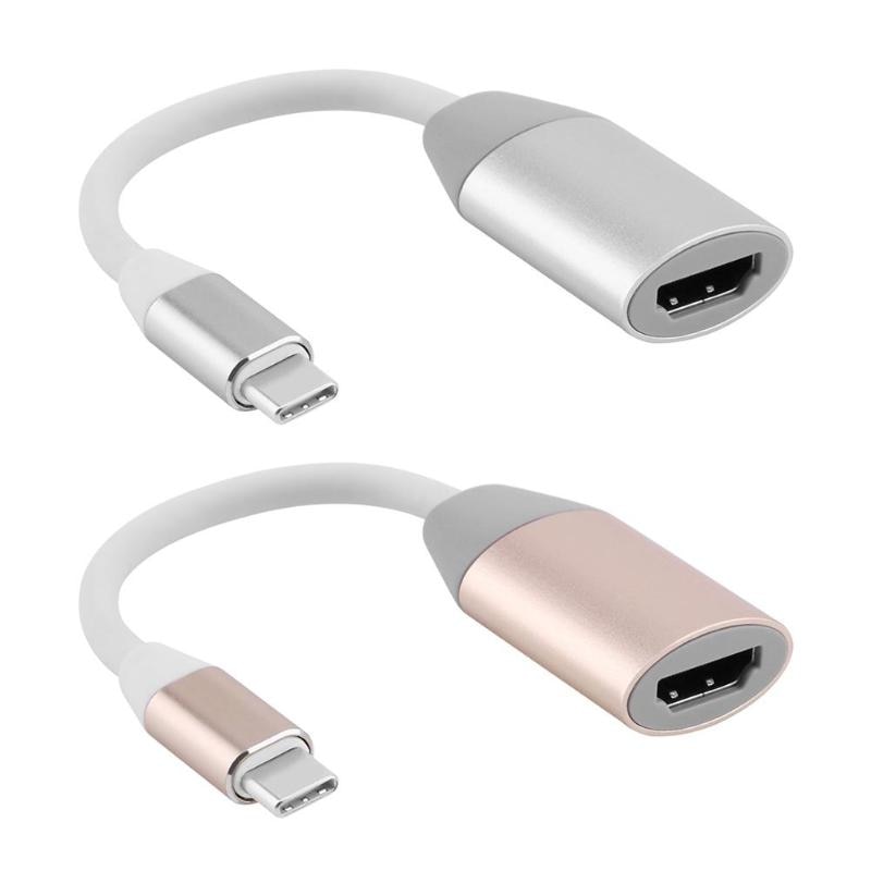 Aluminium Alloy USB-C 3.1 Type C to HDMI Male to Female Support 4KX2K Converter Adapter Cable for Macbook HDTV Computer New - ebowsos