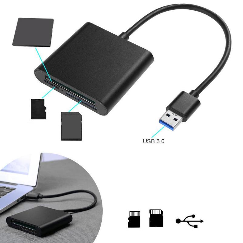 Aluminum Alloy Card Reader High Speed USB3.0 Multi-in-1 External Ultra High Speed Card Reader for PC Laptop - ebowsos