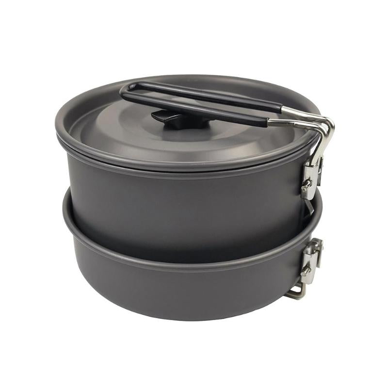 Aluminum Alloy Collapsible Cookware Portable Small Pot Cauldron Frying Pan for Outdoor Picnic Camping Hiking Cooking Tools-ebowsos